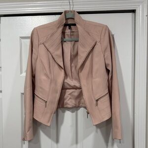 White House Black Market Blush Leather Jacket